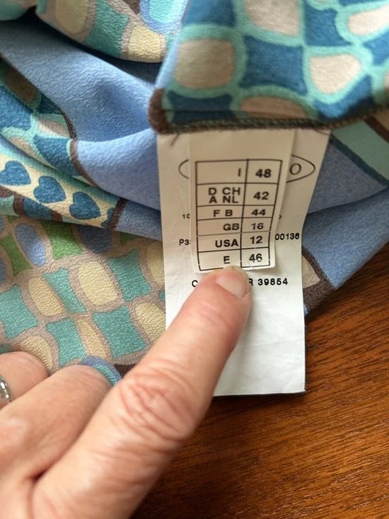 MISSONI-authentic vintage geometric print blouse - Picture 7 of 8